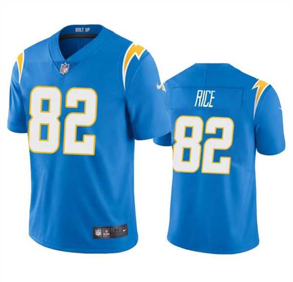 Men & Women & Youth Los Angeles Chargers #82 Brenden Rice Light Blue 2024 Draft Vapor Limited Stitched Jersey